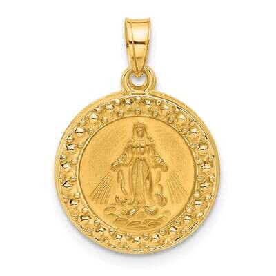 Hollow Miraculous Mary Plain Back Medal 14k Gold XR2108 by Men&#39;s Jewelry and Accessories, MPN: XR21…