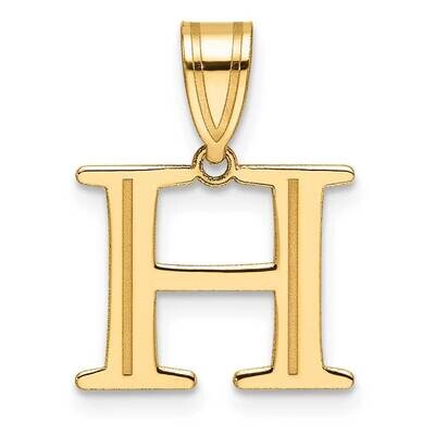 Etched Letter H Initial Pendant 14k Polished Gold YC1539H, MPN: YC1539H,