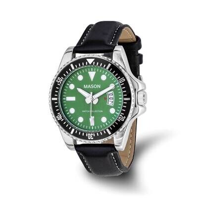Mason Sales Black Leather BGreen Dial Watch Stainless Steel XWA6536, MPN: XWA6536,