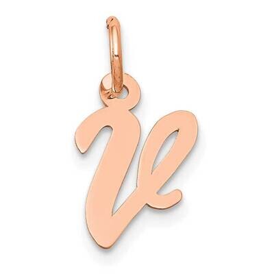 Small Script Letter V Initial Charm 14k Rose Gold YC658RV, MPN: YC658RV,