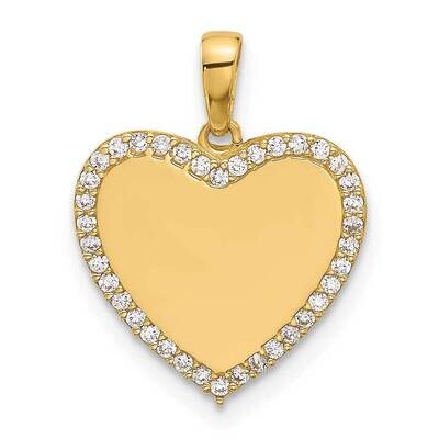 CZ Heart Pendant 14k Polished Gold YC1562, MPN: YC1562, 196904100103