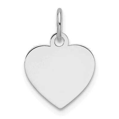Plain .027 Gauge Engravable Heart Charm 14k White Gold XWM695/27, MPN: XWM695/27,