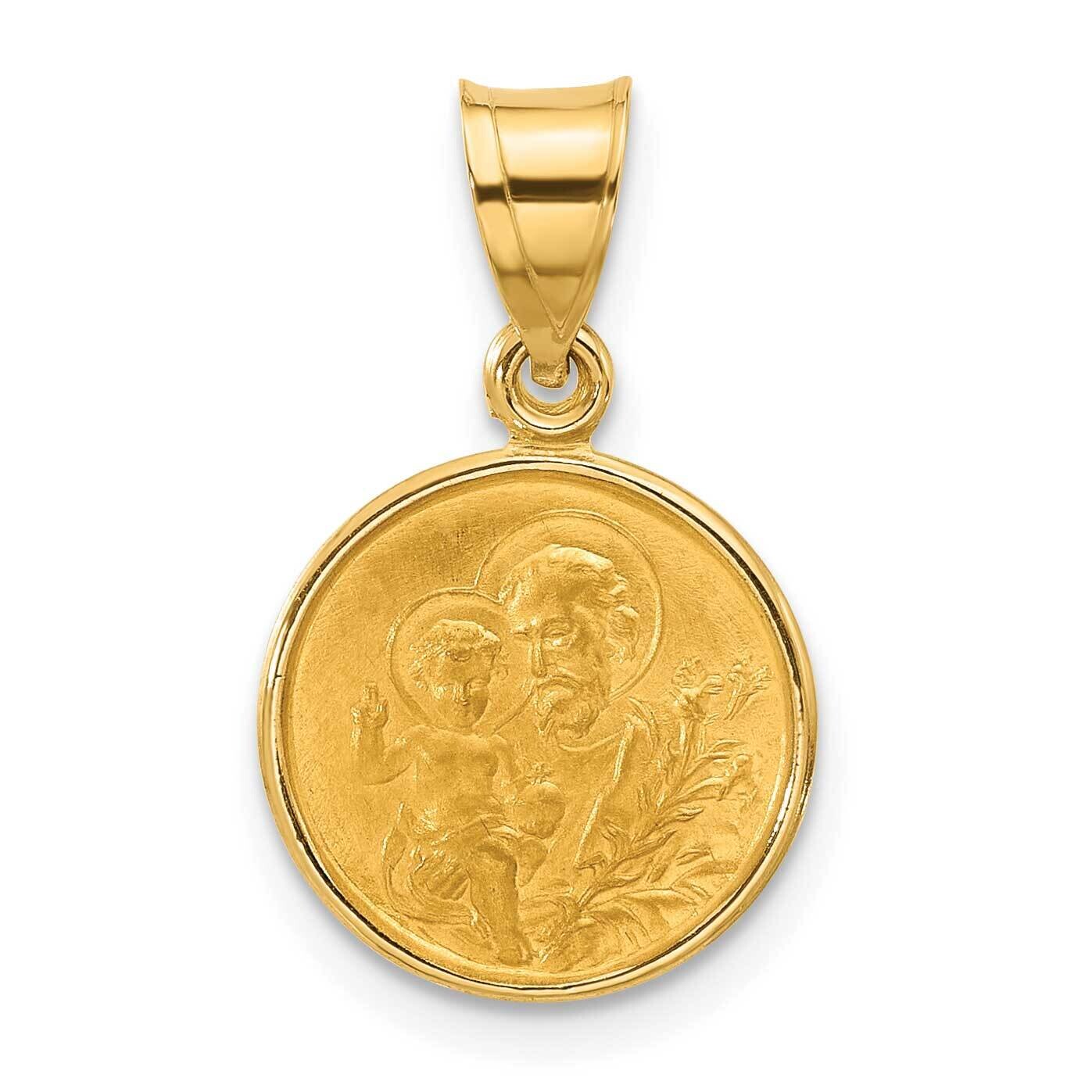 Satin Solid St Joseph Medal 14k Polished Gold XR2141 by Men&#39;s Jewelry and Accessories, MPN: XR2141,