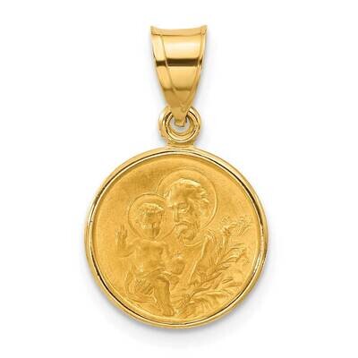 Satin Solid St Joseph Medal 14k Polished Gold XR2141 by Men&#39;s Jewelry and Accessories, MPN: XR2141,
