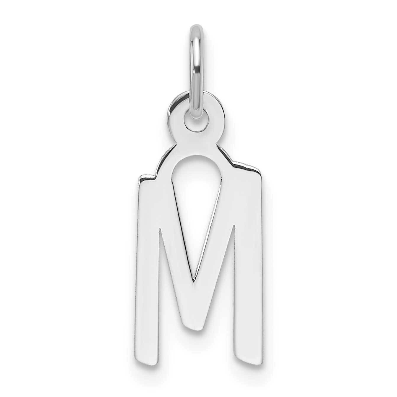 Slanted Block Letter M Initial Charm 14k White Gold YC1526M, MPN: YC1526M,