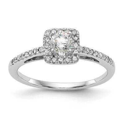 Halo Plus Holds 1/3 Carat 4.5mm Round Center 1/5 Carat Diamond Semi-Mount Engagement Ring 14k White…