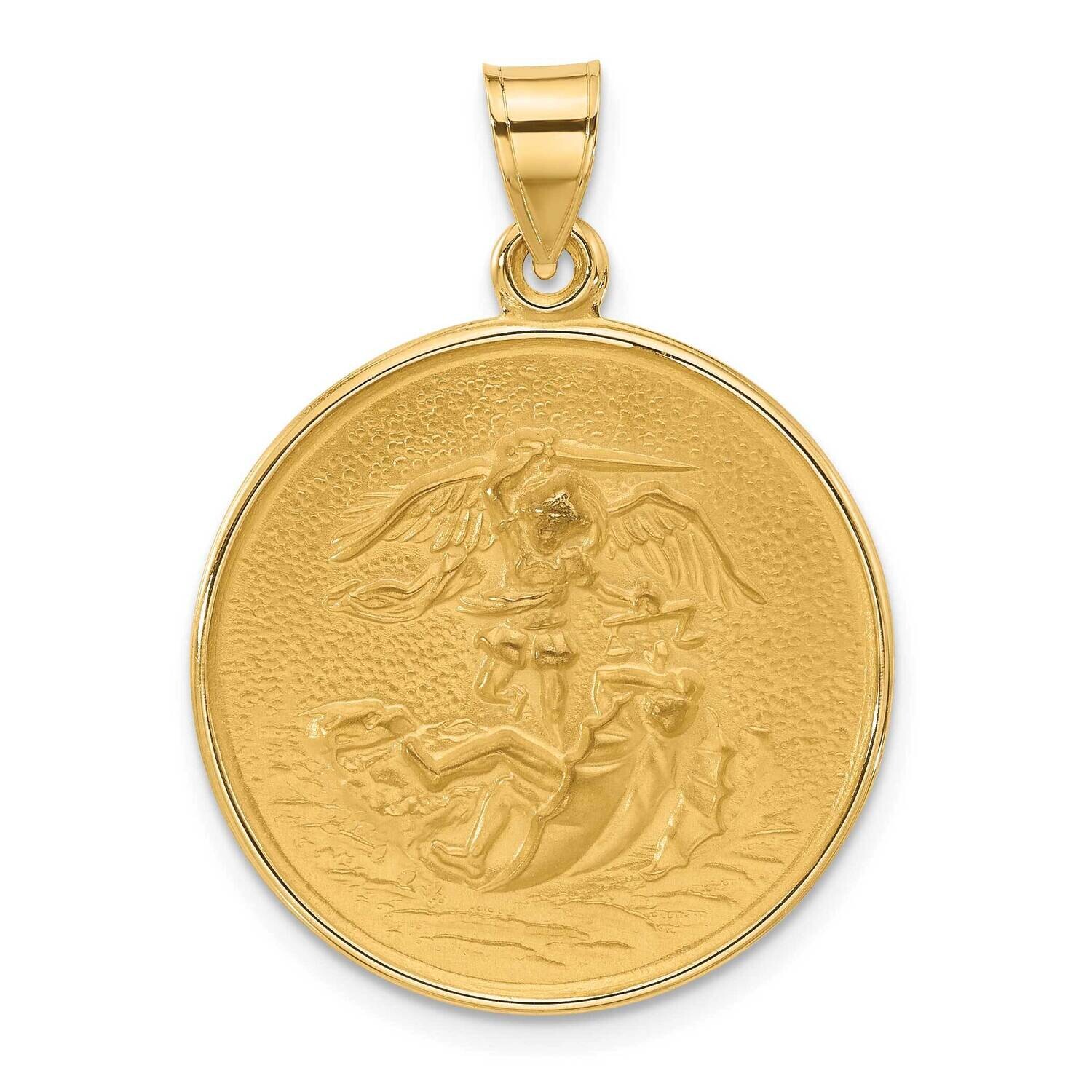 Satin Solid St. Michael Medal 14k Polished Gold XR2149 by Men&#39;s Jewelry and Accessories, MPN: XR214…
