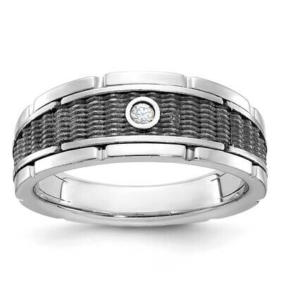 Black Rhodium Ibgoodman Men&#39;s 1/20 Carat Diamond Complete Ring 14k White Gold B63936-4WAA by IBGood…