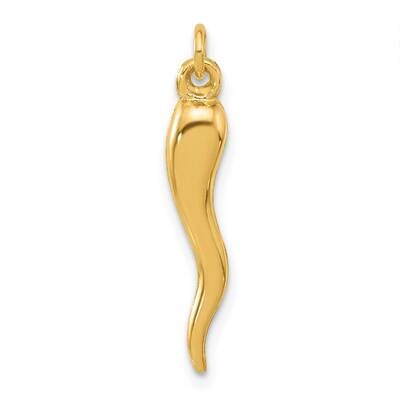Hollow Italian Horn Pendant 14k Polished Gold YC1580 by Men&#39;s Jewelry and Accessories, MPN: YC1580,