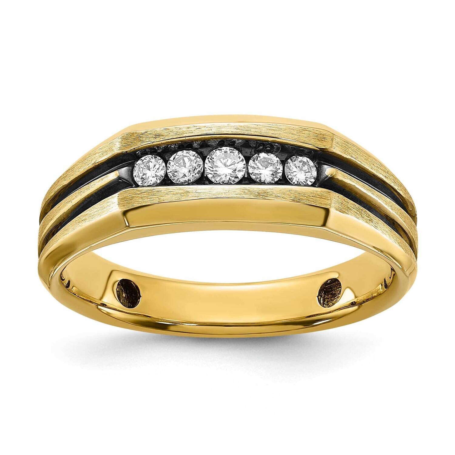Black Rhodium Ibgoodman Men&#39;s Satin 1/4 Carat Diamond Complete Ring 14k Gold B58400-4YAA by IBGoodm…