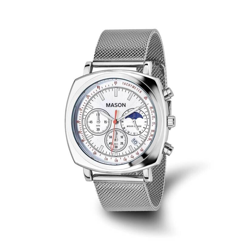 Mason Sales Chronograph Mesh BWhite Dial Watch Stainless Steel XWA6498