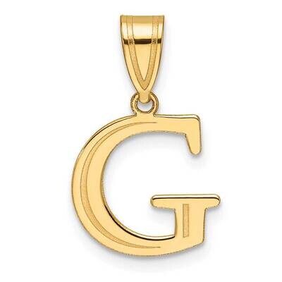 Etched Letter G Initial Pendant 14k Polished Gold YC1539G, MPN: YC1539G,