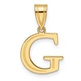 Etched Letter G Initial Pendant 14k Polished Gold YC1539G, MPN: YC1539G,