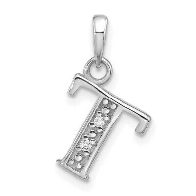 Diamond Letter T Initial Pendant 14k White Gold YC1541WT, MPN: YC1541WT,