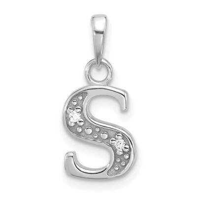 Diamond Letter S Initial Pendant 14k White Gold YC1541WS, MPN: YC1541WS,