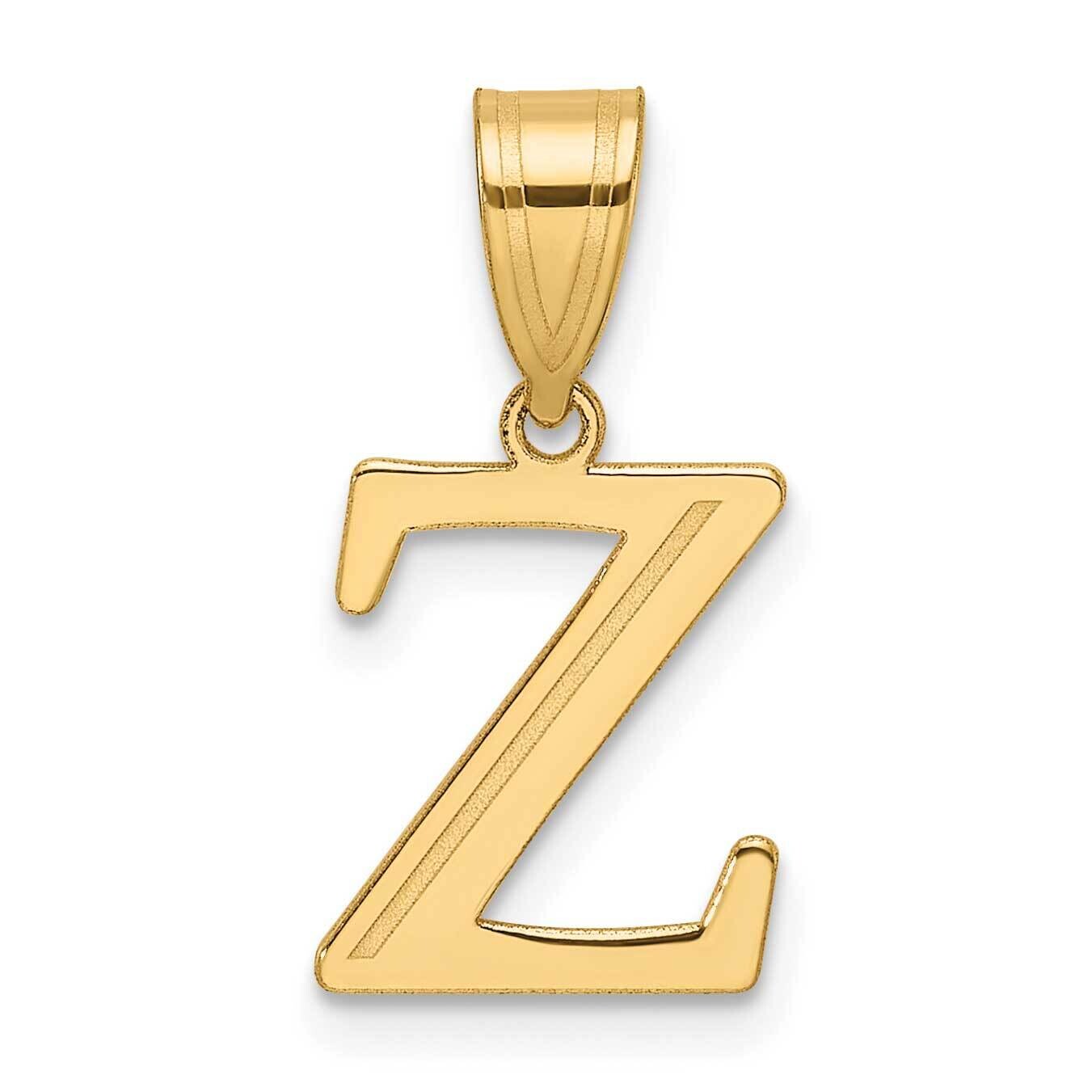 Etched Letter Z Initial Pendant 14k Polished Gold YC1539Z, MPN: YC1539Z,