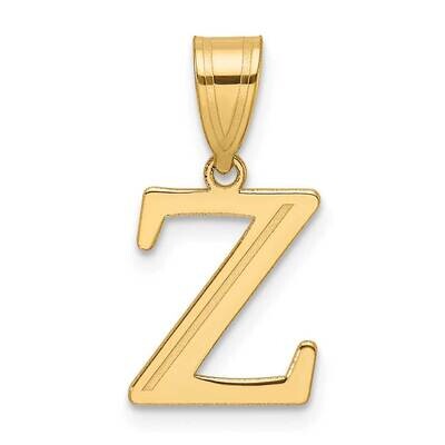 Etched Letter Z Initial Pendant 14k Polished Gold YC1539Z, MPN: YC1539Z,