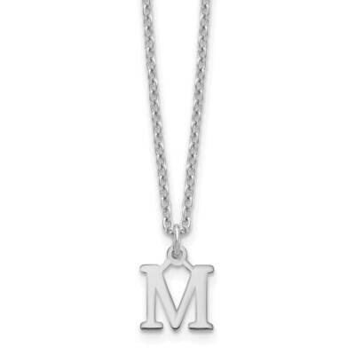 Cutout Letter M Initial Necklace Sterling Silver Rhodium-Plated XNA727SS/M, MPN: XNA727SS/M,