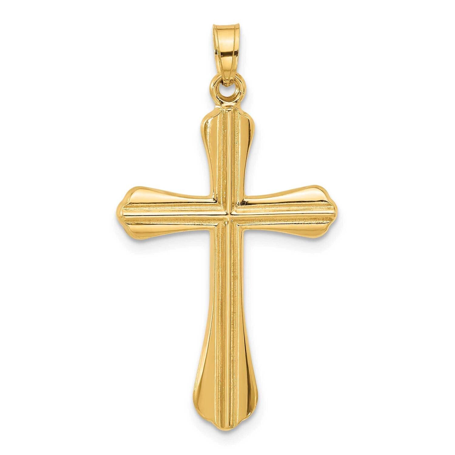 Grooved Hollow Cross Pendant 14k Polished Gold XR2081 by Men&#39;s Jewelry and Accessories, MPN: XR2081,