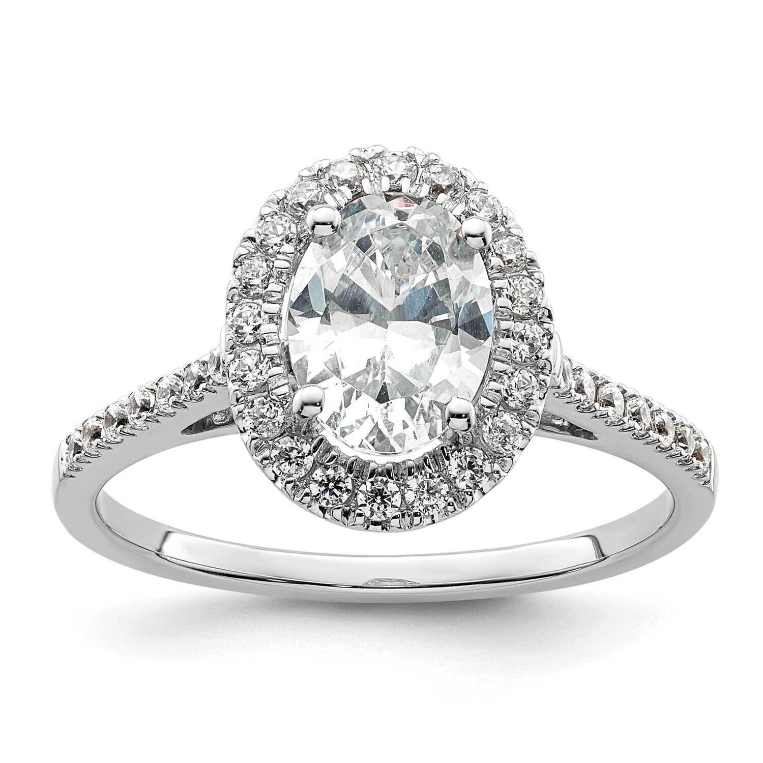 Halo Holds 2 Carat 8.5X6.5mm Oval Center 1/3 Carat Diamond Semi-Mount Engagement Ring 14k Two-Tone …