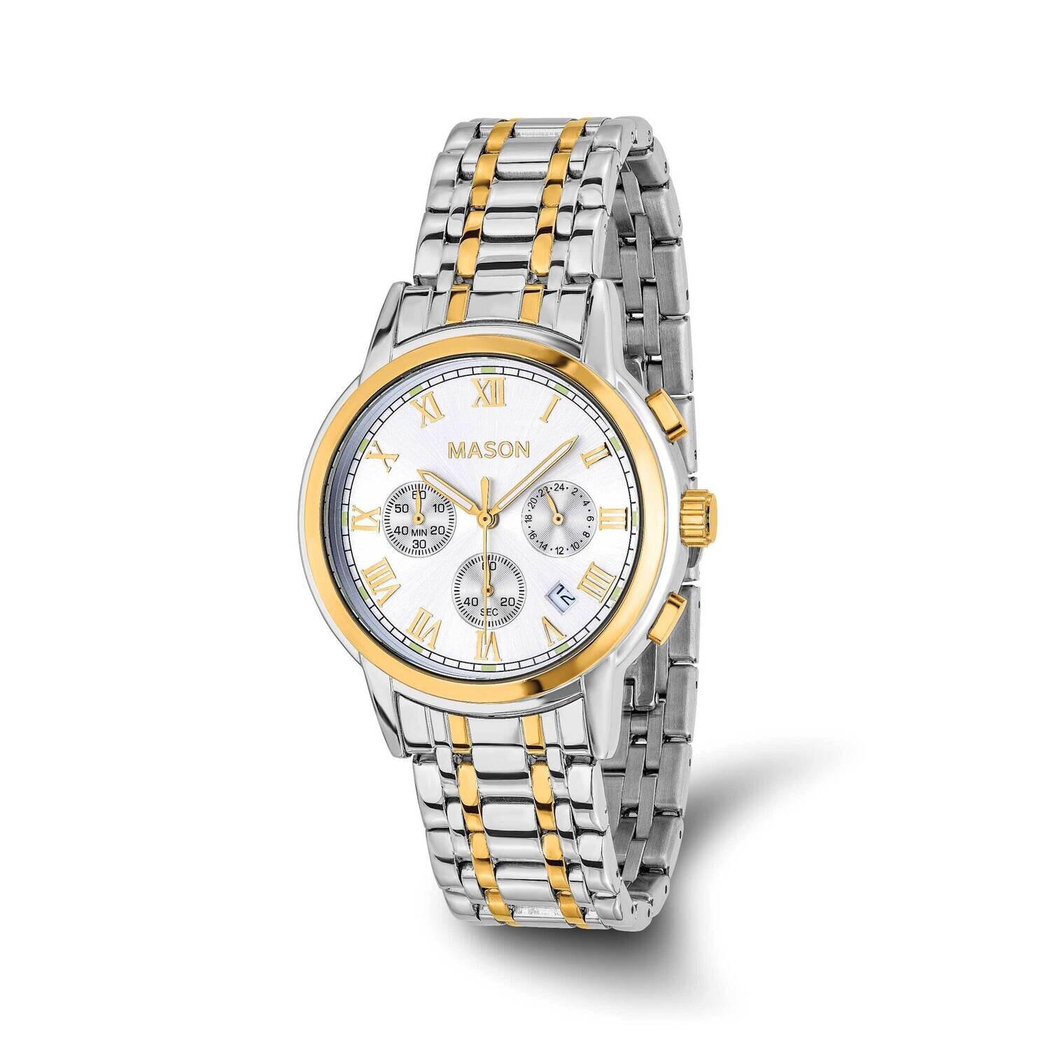 Mason Sales Two-Tone Gold-Plated Chronograph Watch Stainless Steel XWA6515, MPN: XWA6515,
