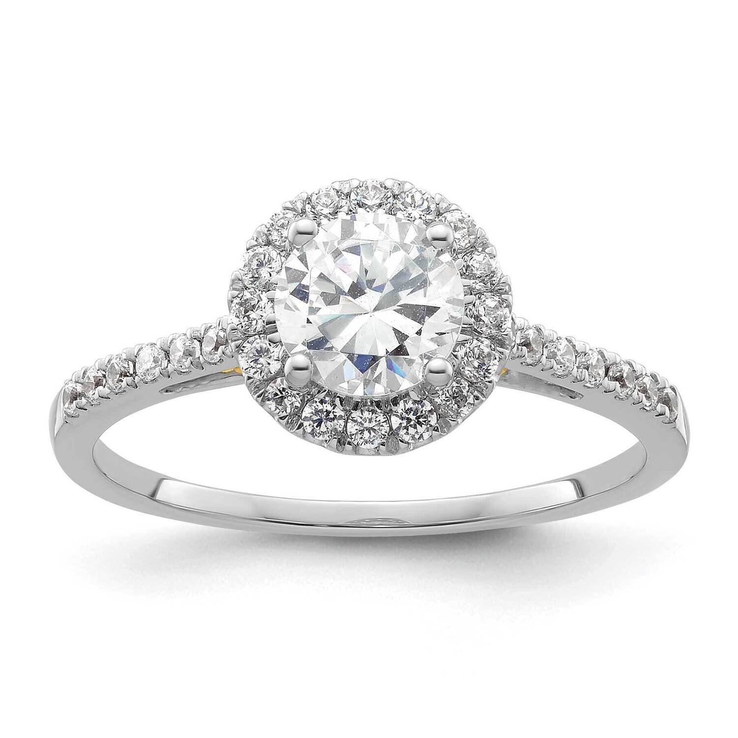 Halo Holds 3/4 Carat 5.8mm Round Center 1/4 Carat Diamond Semi-Mount Engagement Ring 14k Two-Tone G…
