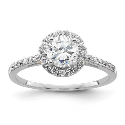 Halo Holds 3/4 Carat 5.8mm Round Center 1/4 Carat Diamond Semi-Mount Engagement Ring 14k Two-Tone G…