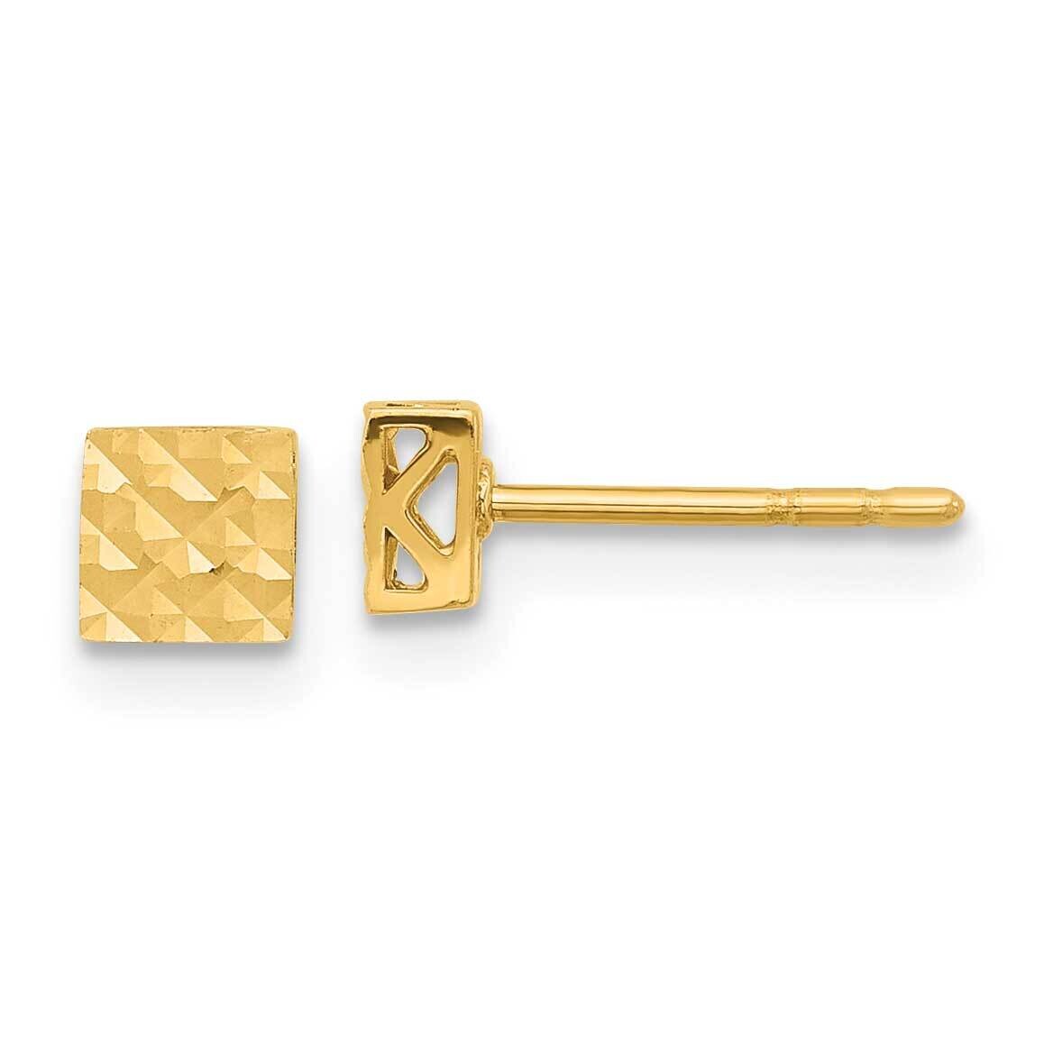 Diamond-Cut Square Post Earrings 14k Polished Gold YE2165, MPN: YE2165,
