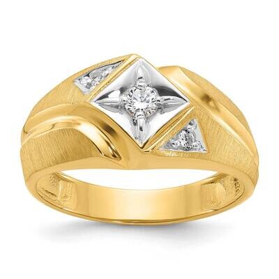 Ibgoodman Men&#39;s Satin 1/5 Carat Diamond Complete Ring 14k Gold White Rhodium B56827-4YAA by IBGoodm…
