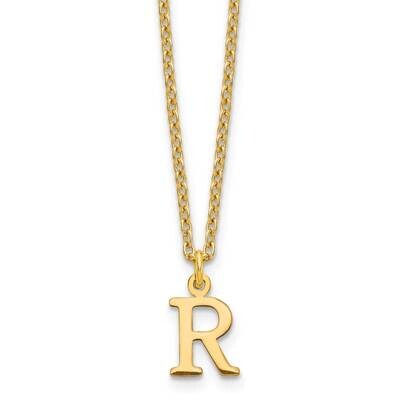 Gold-Plated Cutout Letter R Initial Necklace Sterling Silver XNA727GP/R, MPN: XNA727GP/R,