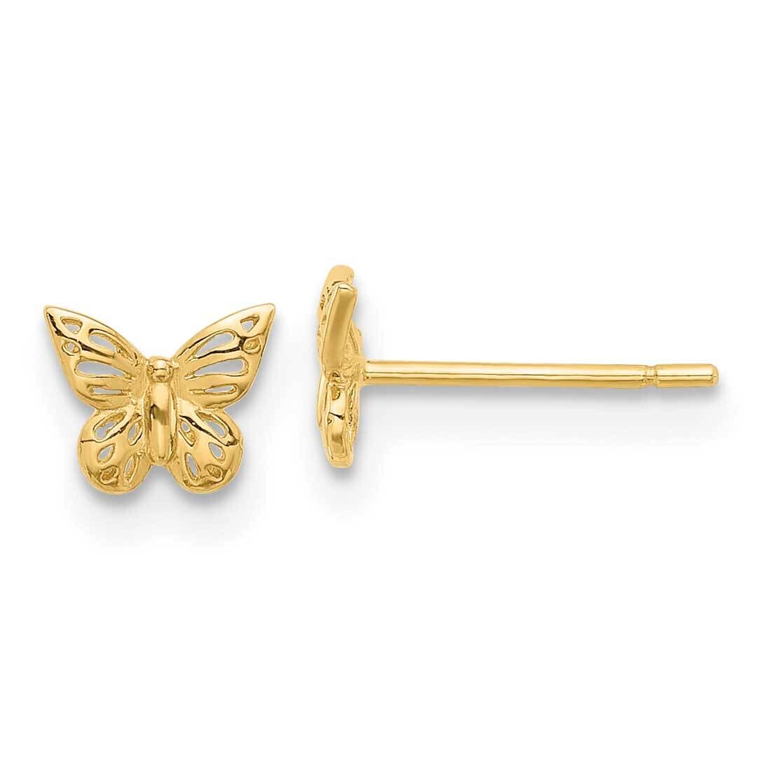 Butterfly Post Earrings 14k Polished Gold YE2214