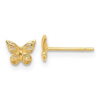 Butterfly Post Earrings 14k Polished Gold YE2214, MPN: YE2214, 716838358236
