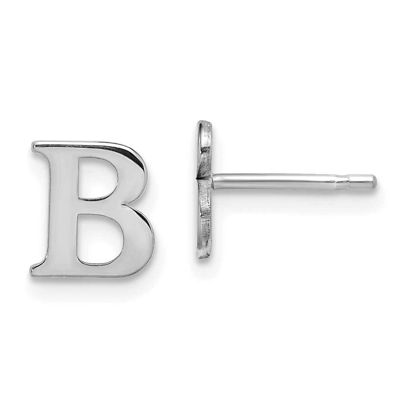 Letter B Initial Post Earrings Sterling Silver Rhodium-Plated XNE46SS/B