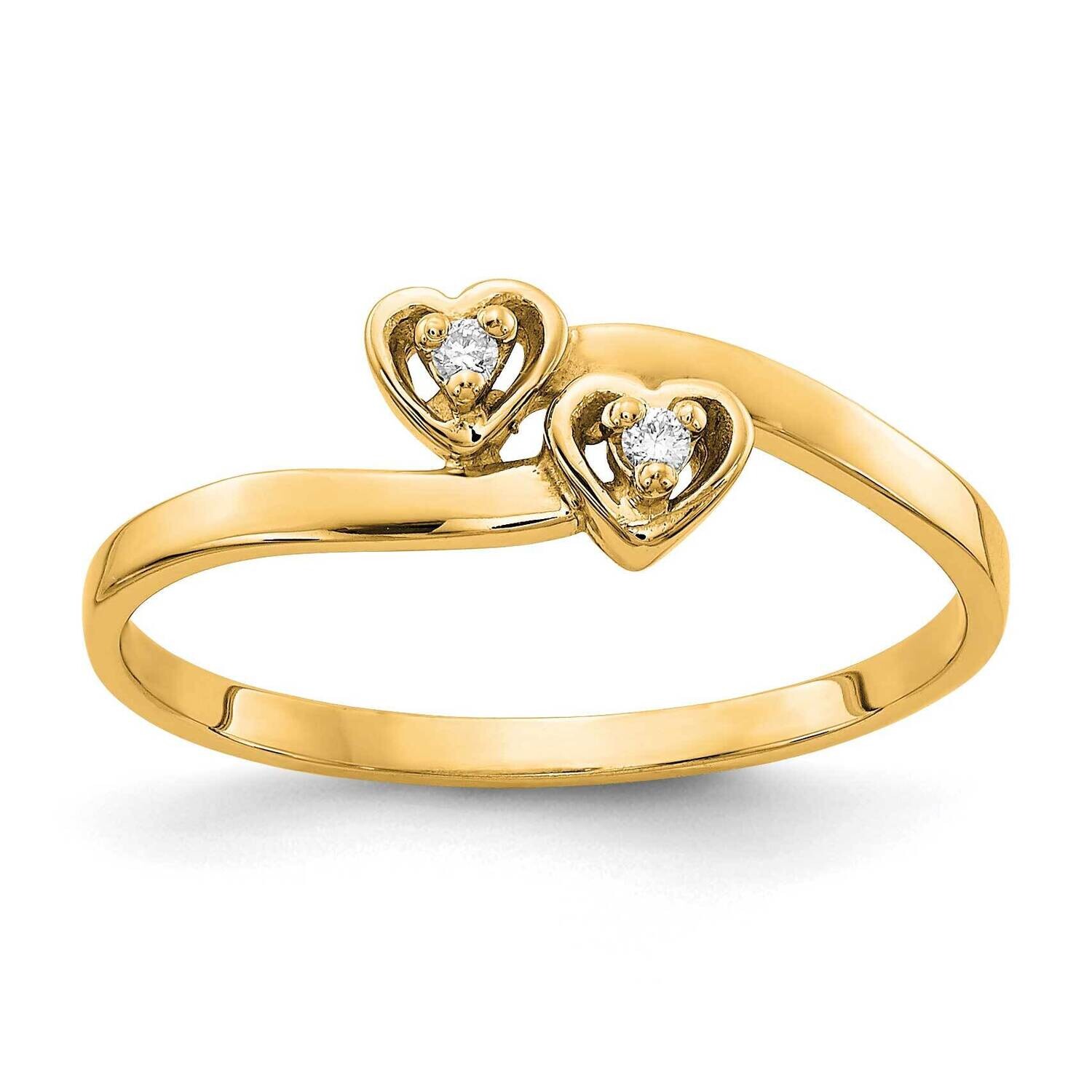 .02Ct. Diamond Heart Ring Mounting 14k Polished Gold Y1836Y, MPN: Y1836Y,