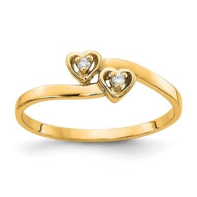 .02Ct. Diamond Heart Ring Mounting 14k Polished Gold Y1836Y, MPN: Y1836Y,