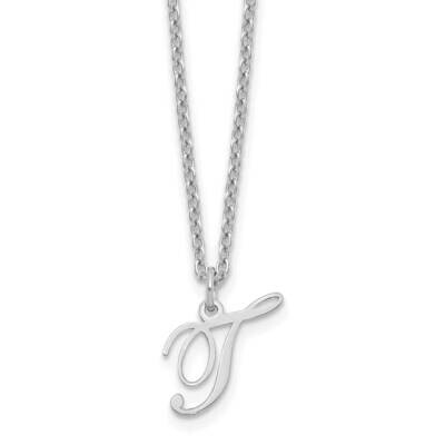 Letter T Initial Necklace Sterling Silver Rhodium-Plated XNA756SS/T, MPN: XNA756SS/T,