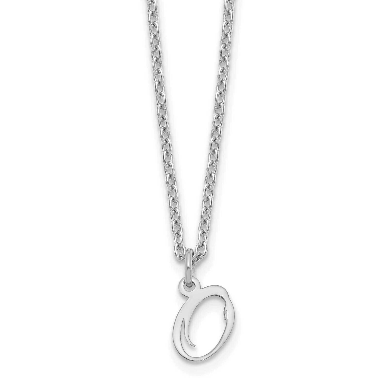 Letter O Initial Necklace Sterling Silver Rhodium-Plated XNA756SS/O, MPN: XNA756SS/O,