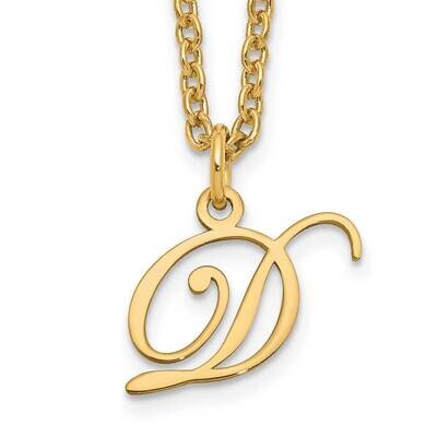 Gold-Plated Letter D Initial Necklace Sterling Silver XNA756GP/D, MPN: XNA756GP/D,