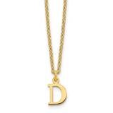 Gold-Plated Cutout Letter D Initial Necklace Sterling Silver XNA727GP/D, MPN: XNA727GP/D,