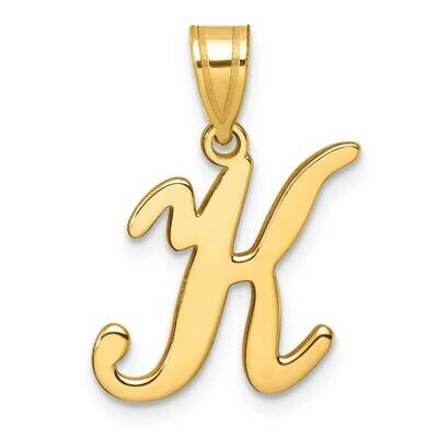 Script Letter K Initial Pendant 14k Gold YC1540K, MPN: YC1540K,