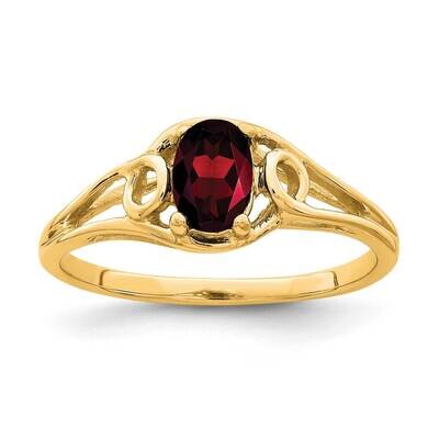 6X4mm Oval Garnet Ring 14k Gold Y2206YGA, MPN: Y2206YGA,