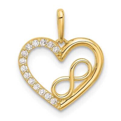 CZ Heart Infinity Pendant 14k Polished Gold YC1565, MPN: YC1565,