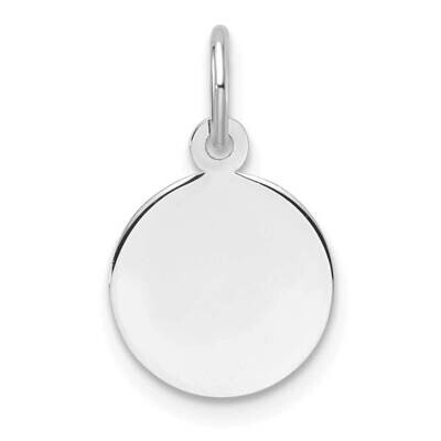 Plain .018 Gauge Round Engravable Disc Charm 14k White Gold XWM674/18, MPN: XWM674/18,