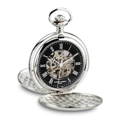 Charles Hubert Chrome-Finish Double Hunter Black Dial Pocket Watch XWA6588, MPN: XWA6588, 848870010…