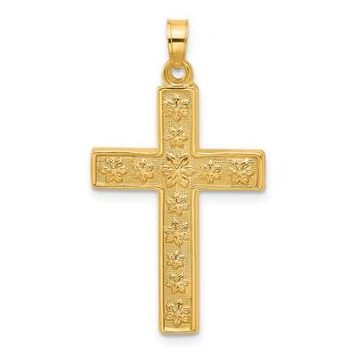 Textured Floral Cross Pendant 14k Polished Gold XR2078 by Men&#39;s Jewelry and Accessories, MPN: XR207…
