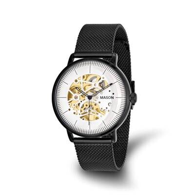 Mason Sales Black Ip-Plated Skeleton Movement Mesh BWat Stainless Steel XWA6493, MPN: XWA6493,