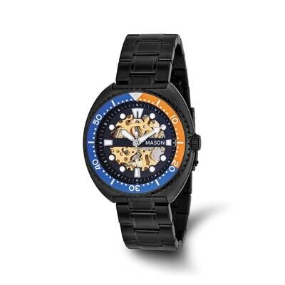 Mason Sales Black Ip-Plated Skeleton Movement Dial Watch Stainless Steel XWA6502, MPN: XWA6502,