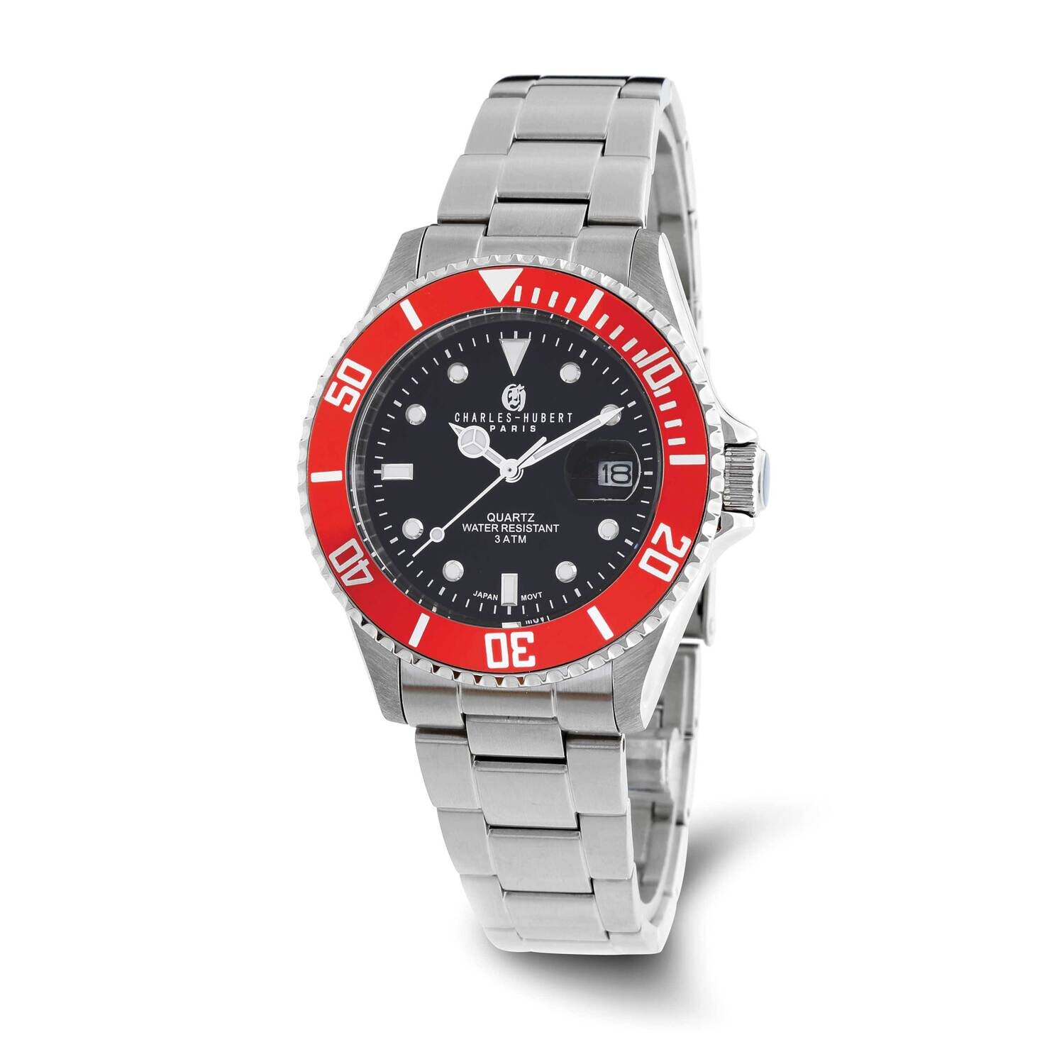 Charles Hubert Black Dial Watch Stainless Steel XWA6596