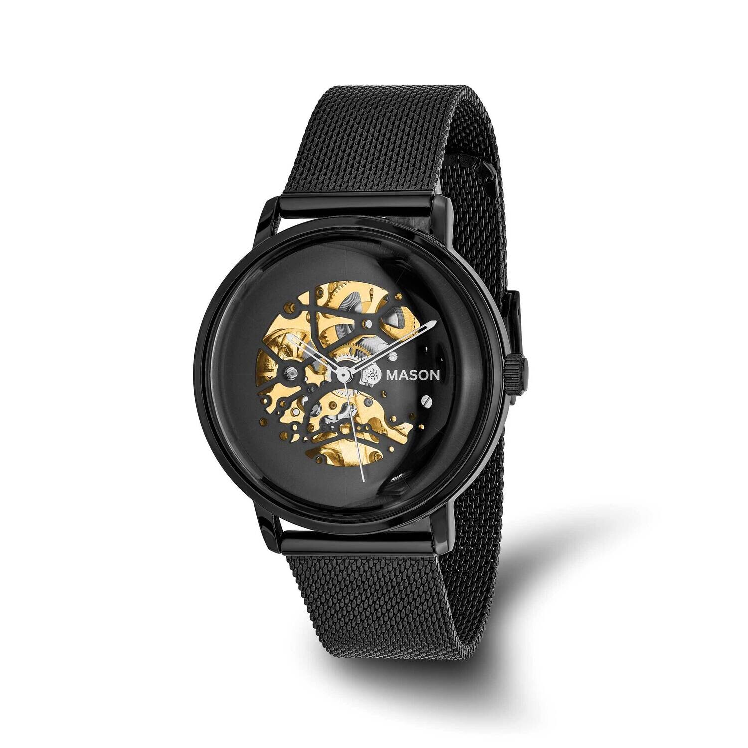 Mason Sales Black Ip-Plated Skeleton Movement Mesh BWat Stainless Steel XWA6494, MPN: XWA6494,