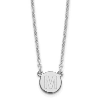 Tiny Circle Block Letter M Initial Necklace Sterling Silver Rhodium-Plated XNA722SS/M, MPN: XNA722S…